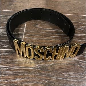 Moschino Leather Logo Belt